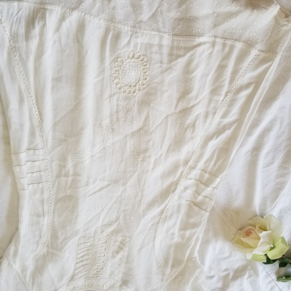 White boho cottage dream dress K7 - Picture 3 of 16
